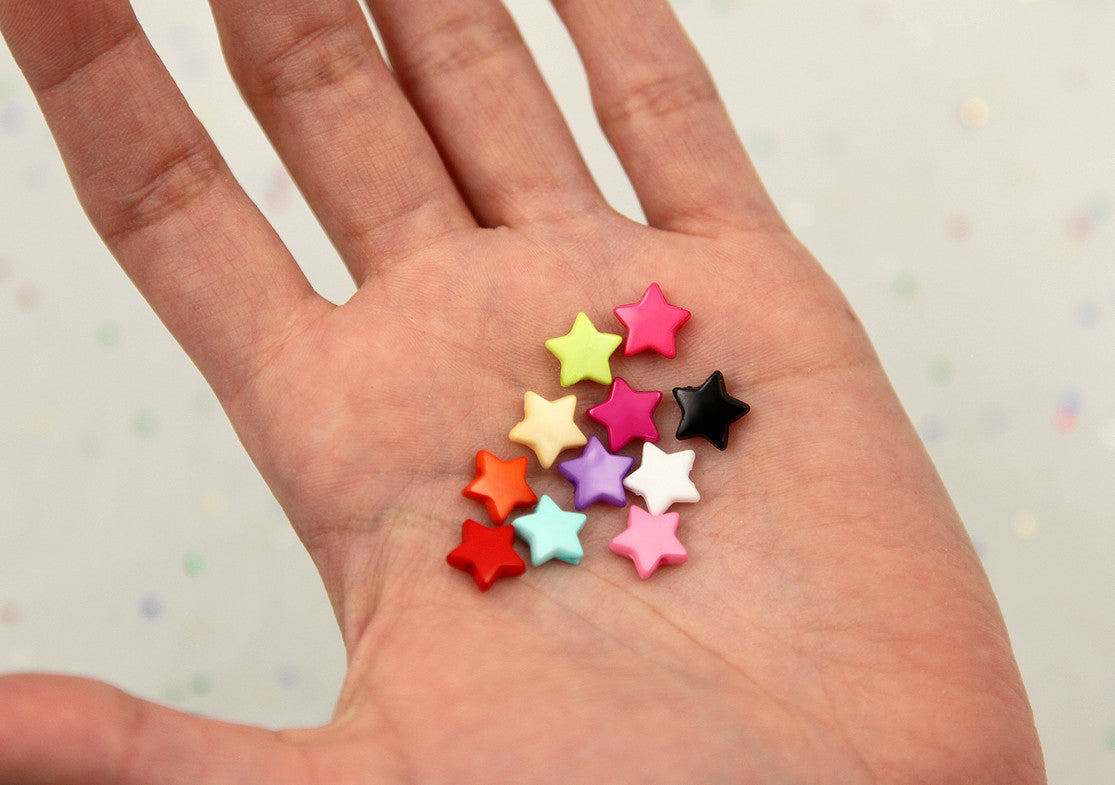 10mm Small Colorful Acrylic or Plastic Star Beads - 500 pcs set