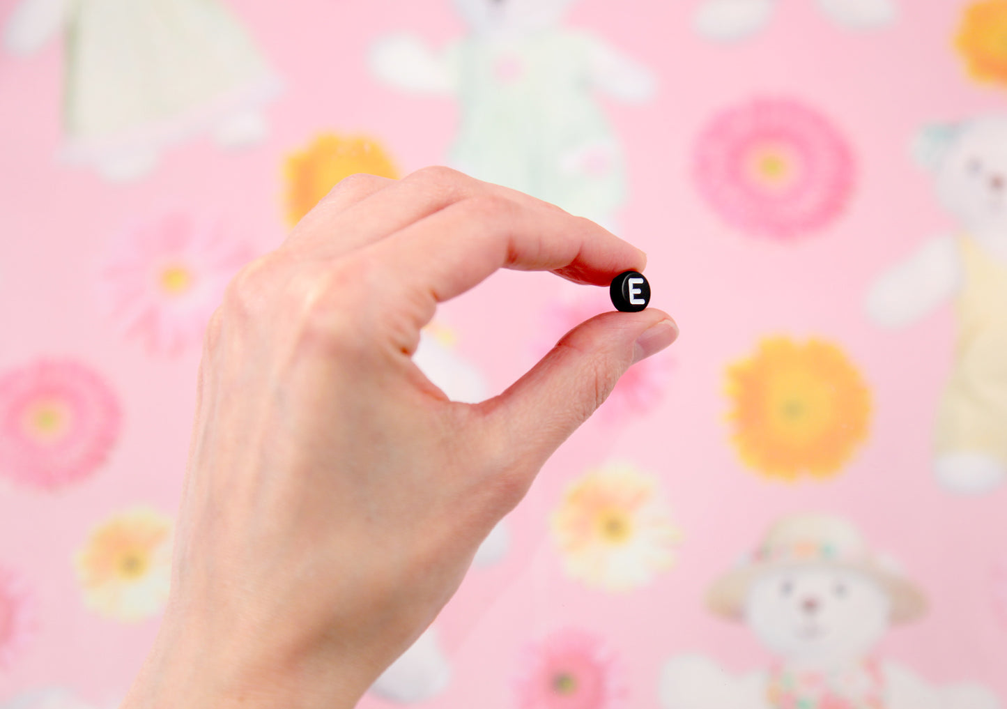 Big Letter Beads - 10mm Large Round Black Alphabet Acrylic or Resin Beads - 170 pc set