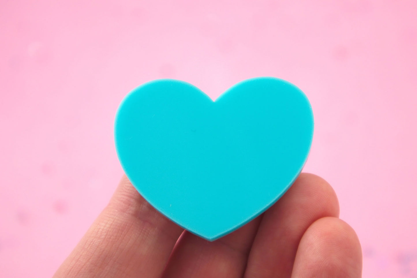 45mm Blue Solid Color Heart Cabochons - 4 pc set