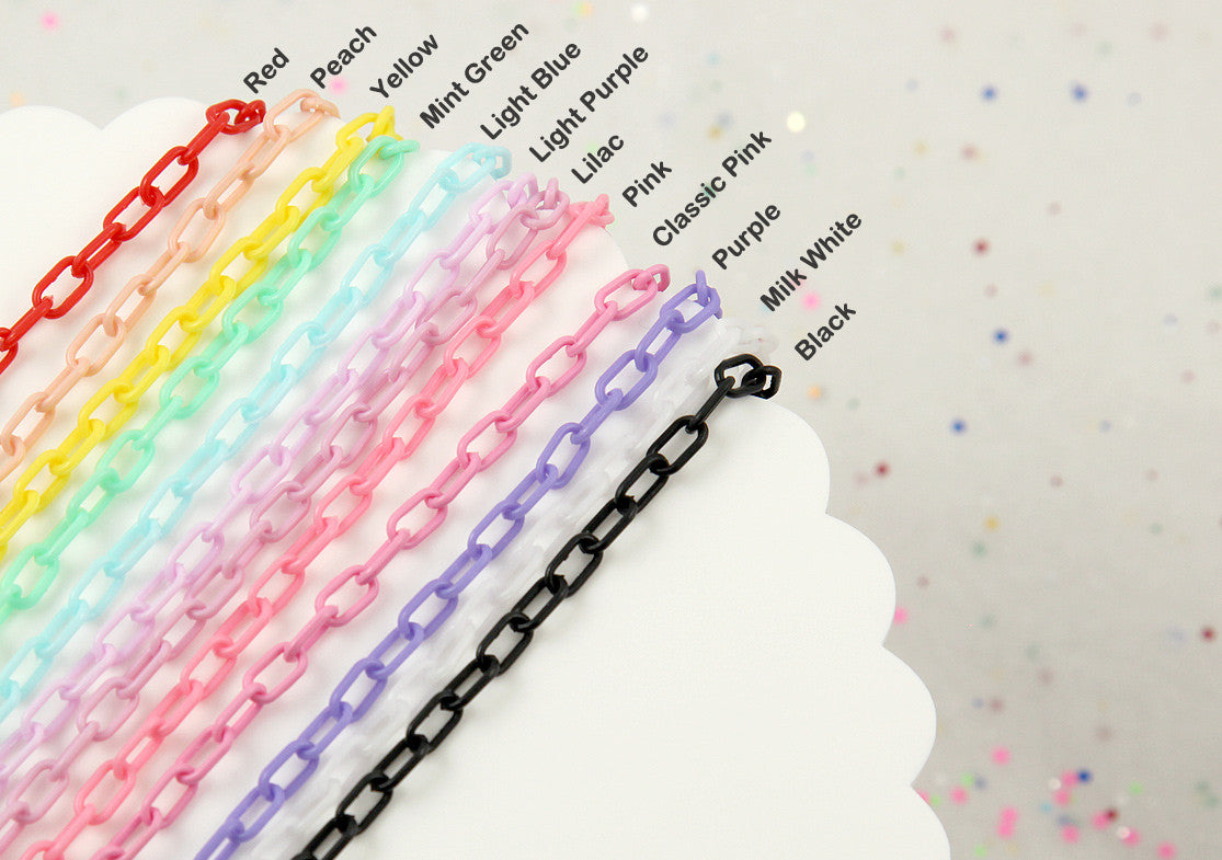 Plastic Chain - 7mm Delicate Plastic Chain - 55 inches or 140 cm - 2 p ...