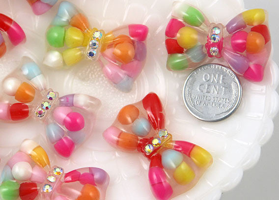 34mm Bubble Bow Resin Cabochons – 5 pc set