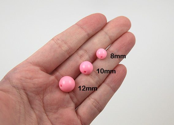 12mm Beautiful Bright Pastel Round Shape Acrylic or Resin Beads - 60 pcs set