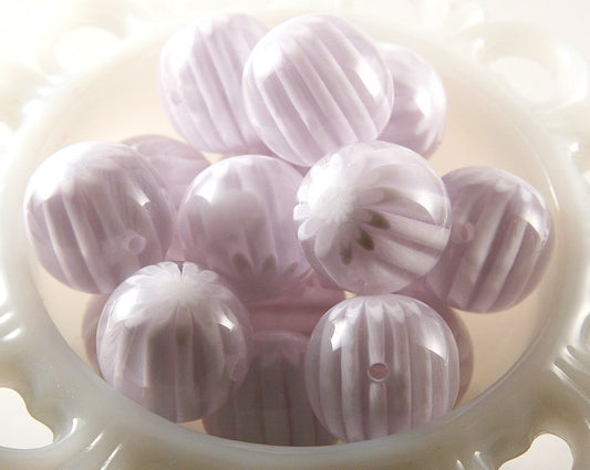 22mm White Blossom Resin Beads - 6 pc set