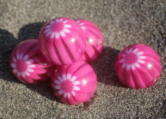 22mm Fuchsia Blossom Resin Beads – 6 pc set