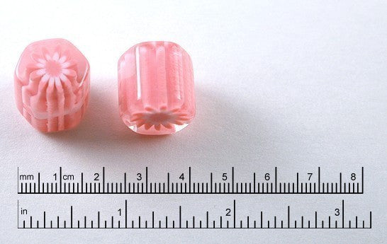 15mm Pink Floral Hexagon Resin Beads - 12 pc set