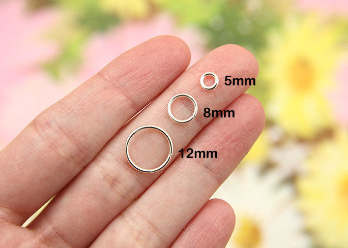5mm Small Silver Plated Jump Rings, Brass, standard gauge - 200 pc set