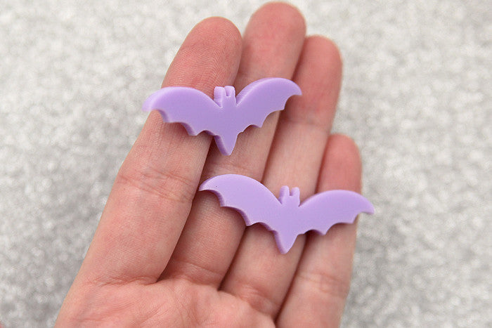 45mm Purple Bats Acrylic or Resin Cabochons - 6 pc set