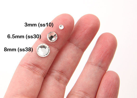 2.5mm Jet Black Crystal Rhinestones - Jet (SS10) - 200 pc set