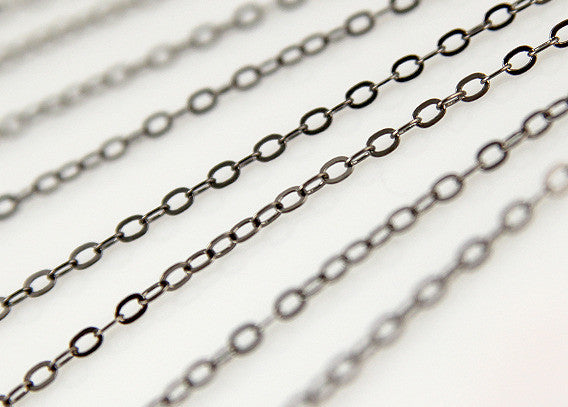 4mm Tiny n' Perfect Black Gunmetal Brass Chain - 10 feet / 3 meters