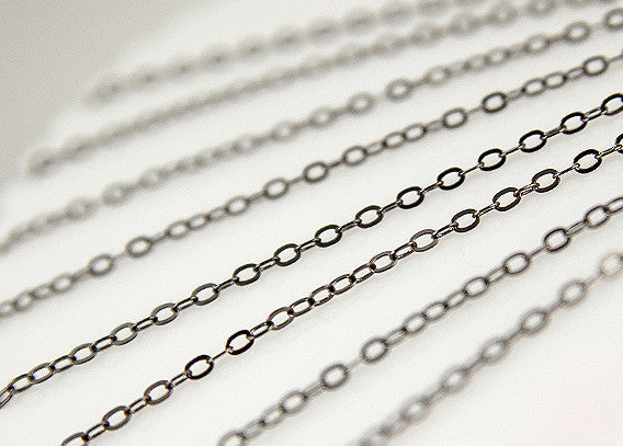 4mm Tiny n' Perfect Black Gunmetal Brass Chain - 10 feet / 3 meters