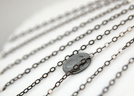 4mm Tiny n' Perfect Black Gunmetal Brass Chain - 10 feet / 3 meters